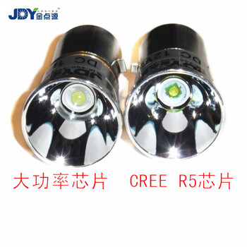 D灯 内置电动车大灯LED灯泡S2电动车灯泡BA20D双爪头直径20mm 12V CREE芯片白聚光镜面 5W