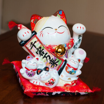 金石工坊 陶瓷创意摆件 招财猫 存钱罐 开业送礼 店铺招财 SC53418千客万来猫大号