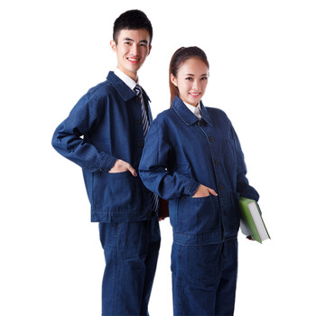 牛仔工作服套装劳保性价比 工作服 套装 男 夏