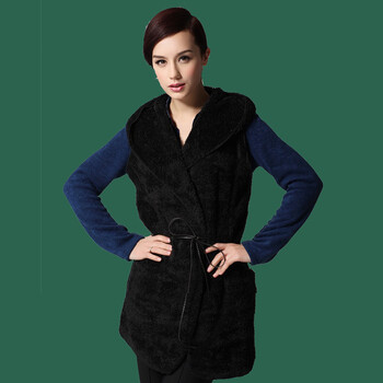 漫兰秀2014秋冬新款<em>中长款羊羔毛</em>毛毛<em>马甲</em> 仿