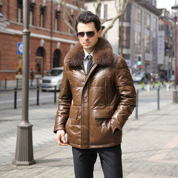 真皮皮衣男商务休闲便宜价格 真皮皮衣男编织