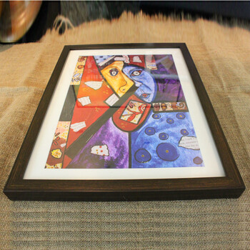 百易尚品有框画客厅家居装饰画餐厅卧室玄关挂画 情迷英伦H款 50*70咖啡色框