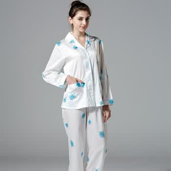 春夏新款33204伊丝芬正品纯棉印花女士<em>长袖睡</em>