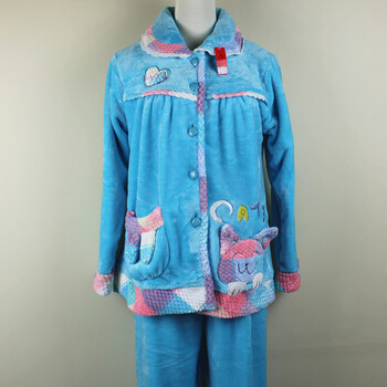 <em>澳娜芬</em> 女士<em>珊瑚绒</em>秋冬<em>睡衣</em>家居服套装4299 兰