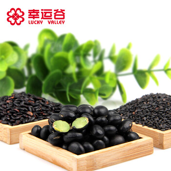 幸运谷 生态三黑组合(绿芯黑豆370g+黑米460