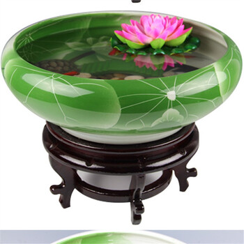 
                                        景德镇手绘陶瓷雕刻金鱼缸水族箱乌龟缸水浅鱼缸 雕刻荷花鱼缸 大号                