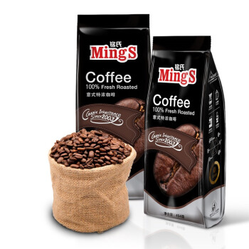 Mings铭氏咖啡  黑袋 意大利特浓咖啡豆454g