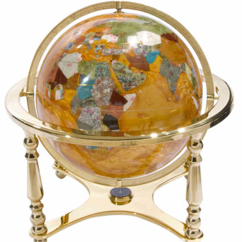 罗诗玛诺 高清大号地球仪带金属支架 玉石宝石