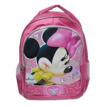 迪士尼/Disney CL-M0420 米奇米妮儿童双肩背包 学生书包 桃红色