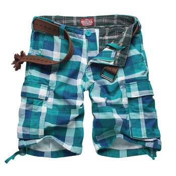 麻吉MATCH <em>男士</em>纯棉<em>格子短裤</em>工装裤<em>五分裤</em>S