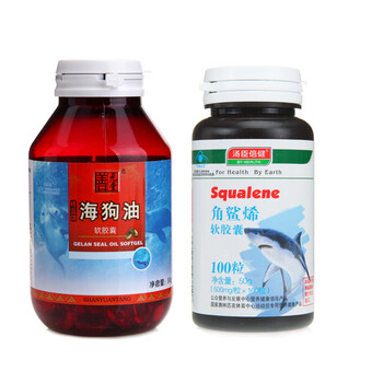 善元堂海狗油软胶囊500mg*100粒+汤臣倍健角鲨烯软胶囊500mg/粒*100粒 改善性功能,调节三高