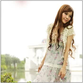 玛薇琦 淑女百搭流苏短版钩织开衫2009778 单一颜色 均码