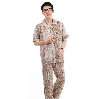 派邦奴 天丝纺男士短袖套装 1445 杏色 XXL