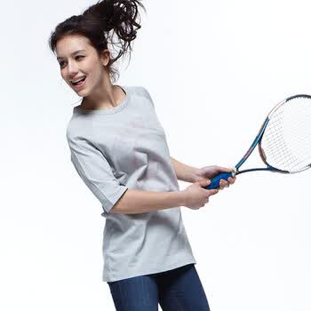 Champion 冠军女式圆领插肩短袖T恤CW-Z318 麻灰 L大号