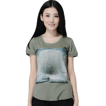 自然逸 2012女装新款韩版时尚显瘦短袖T恤 121T129 军绿 L