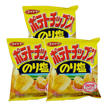 日本原装进口食品 湖池屋 海苔盐味薯片 60g*3包 #6319