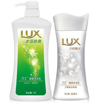 力士沐浴露水漾沁爽1L+白皙焕采350ml