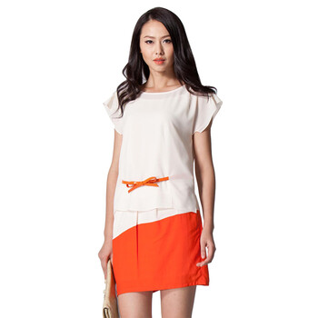 CSLR城市俪人 2012夏季新品OL通勤短袖衬衫 CC4W37WS05 杏色32 L