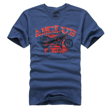 AK春夏新品 AK印花修身全棉短袖T恤 藏蓝色1 XXL