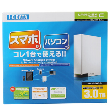 I-O DATA HDL-CEW3.0 3TB 网络移动硬盘（白色）
