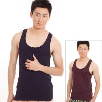 色度男式背心 男士莫代尔棉圆领弹力背心2187035 灰紫 XXL(180/105)