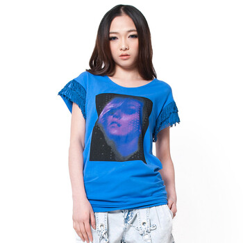 Basic House 百家好 夏装 图案后背带字母T恤HLTS328A 粉色 165/68A/L