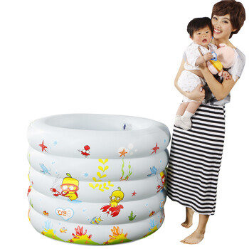 海之雨婴儿游泳池WO2003/丫丫鸟圆形五管水池系列/加厚防寒无味环保料 27件套 蓝色