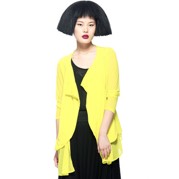 CELLMICELL 巴哈米舍 2012春夏新款女装 个性轻薄长外套 空调衫 防晒衫 配腰带 707AW002 黄色 L