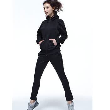 Champion 冠军女式运动外套九分裤套装CW-Z11051201 黑色 L大号