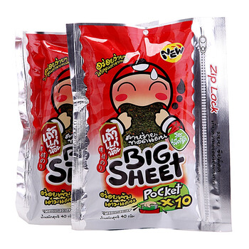 泰国TaoKaeNoi小老板脆紫菜辣香味拉链装40g*2袋
