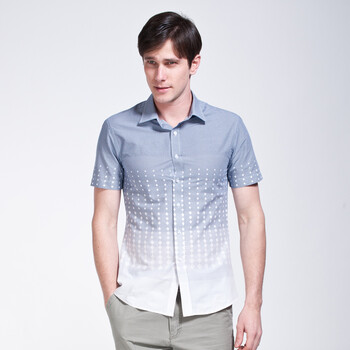 Givensi 2012夏季新品男士韩版修身时尚印花短袖衬衫 多色选 GVS204 XL