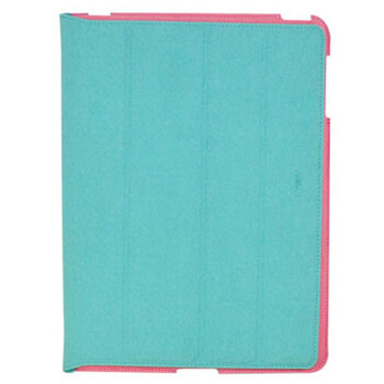 迪思拜尔（DiscoveryBuy） ipad2 /ipad3 缤彩撞色超纤保护套 （绿恋粉红）