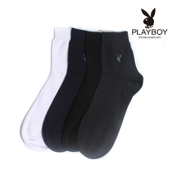 PLAYBOY 花花公子精梳棉商务男袜1096 白色 均码