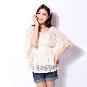 SHOPING PLAN 2012夏装新款 韩版蕾丝花边收腰蕾丝衫 29001 黑色 蕾丝 F