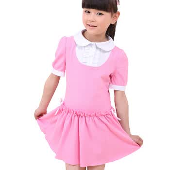 <em>艾伊宝女童</em>时尚可爱短袖<em>连衣裙</em>22Q003 粉红 