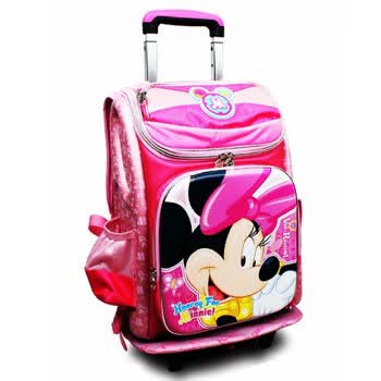 Disney迪士尼 小学生书包 儿童减负双肩书包可拆太空拉杆书包TR-M0414 桃色