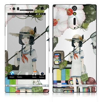 IdeaSkin 索尼 LT26i/Xperia S/Xperia Arc HD 皮肤 捕昆虫的女孩 外壳保护套皮贴膜 BDGC031880