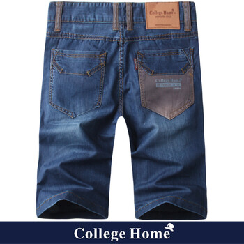 College Home 夏季水洗牛仔中裤男牛仔裤男韩版男士牛仔短裤男裤 KD1056 图片色 38码