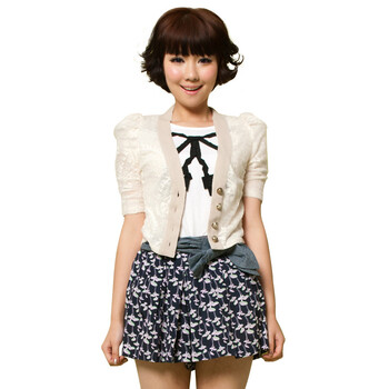 Basic House 百家好 夏装 短款绣花镂空女外套 HLJK320H 米色 160/66A/M