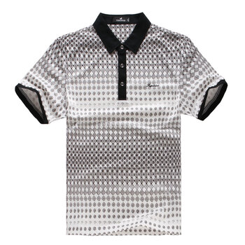 富贵鸟 男装 夏季新款生活休闲短袖翻领POLO衫51822051 黑色01 190(XXXXL)