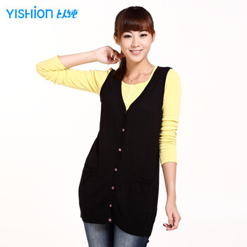 <em>以纯</em> 反季特卖 女装针织<em>开衫毛衣</em>10322302 黑