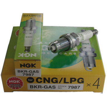 NGK油气两用火花塞 (4支装) BKR-GAS 7987 天然气液化气烧气燃气火花塞