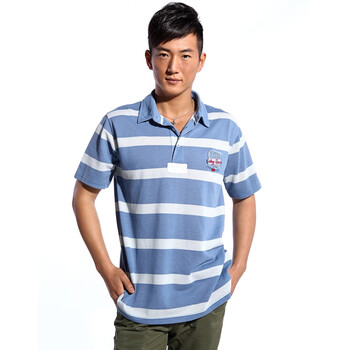 格圣特 GODSEN 男士翻领短袖T恤时尚休闲 透气排汗上衣 LT09-003 蓝色 XL