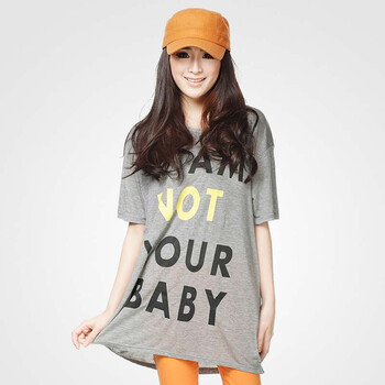 catsalley 新品 2012新款韩版休闲印花字母短袖女t恤 女潮圆领 灰色 均码