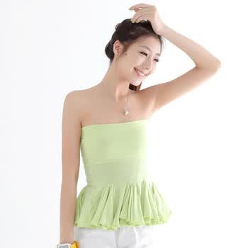 韩都衣舍 韩国2012夏季新品韩版女装纯色两穿半身短裙DL1290 果绿色 M