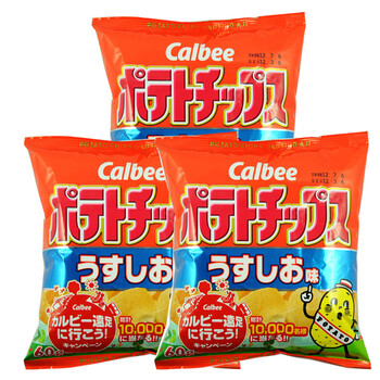 日本原装进口食品 卡鲁比 盐味土豆片(小包）70g*3包 #2881