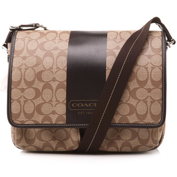 【蔻驰斜挎包】COACH 蔻驰男士PVC棕色斜挎