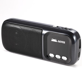 奥尼（aoni）插卡音箱 D519 双模供电/FM/AUX/USB/TF卡/手电/屏显/内置天线 铁灰色