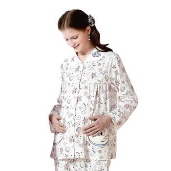 春夏新款孕妇装 哺乳睡衣 月子服 孕妇睡衣 喂奶衣【雅孕-BE09】 虾色 XL