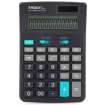 信利（TRULY）812B-12 中大型台式办公计算器 黑色